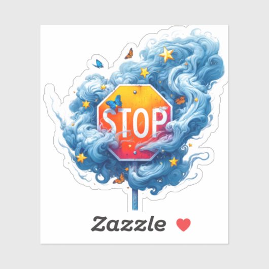 Künstlerischer Stopp-Sign Aufkleber (Blatt)