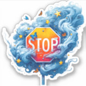 Künstlerischer Stopp-Sign Aufkleber (Vorderseite)