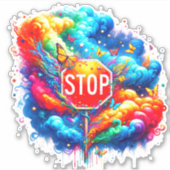 Künstlerischer Stopp-Sign Aufkleber (Vorderseite)