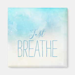 Künstlerischer Strand mit Wasserfarbe Atmen Sie da Magnet