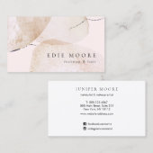 Künstlerischer Tan Pink Aquarell Schönheitssalon Visitenkarte (Vorne/Hinten)