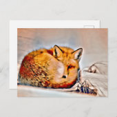 *~* Künstlerischer Tierroter Fox Ap18 Artistische Postkarte (Vorne/Hinten)