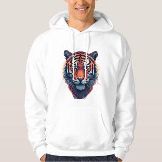 Künstlerischer Tiger-Gesicht-Hoodie – Keck und Sty Hoodie