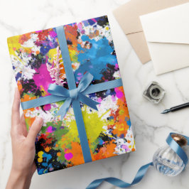Künstlerischer Tintenspritzer Multifarben-Abstrakt Geschenkpapier