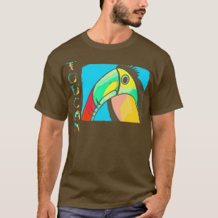 Künstlerischer Toukan mit vertikalem TOUCAN-Text T-Shirt