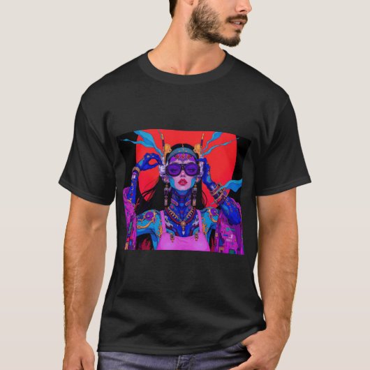 künstlerischer Trippy-cool T-Shirt (Vorderseite)
