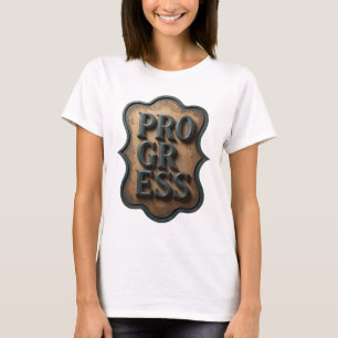Künstlerischer Türkis-FORTSCHRITT-Druck T-Shirt