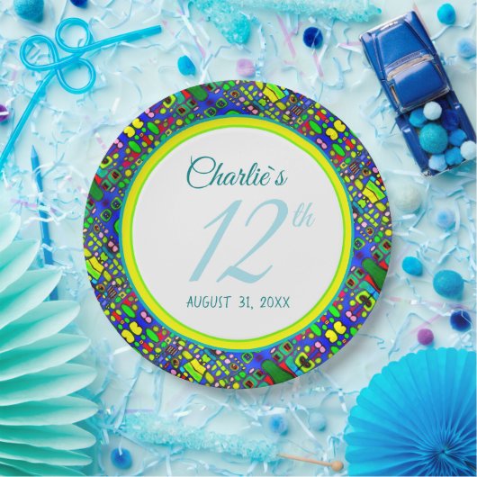 Künstlerischer, vielfarbiger, beliebter, benutzerd pappteller (Party)