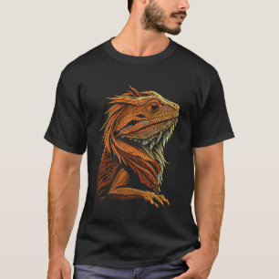 Künstlerischer Vintage-Bartdrache Minimalistischer T-Shirt