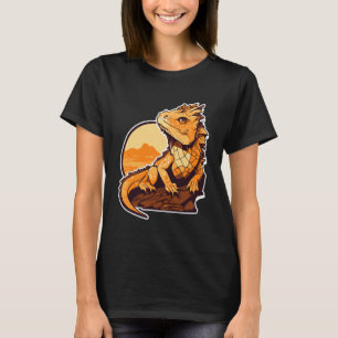 Künstlerischer Vintage-Bartdrache Minimalistischer T-Shirt