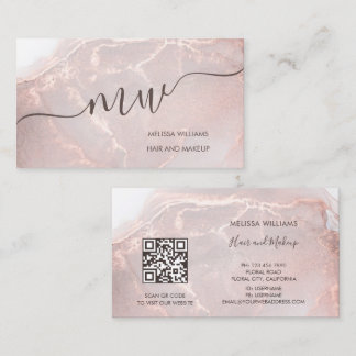Künstlerischer Visagist Rose Gold | QR-Code Visitenkarte