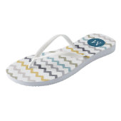 Künstlerischer Wald ⎥ Monogramm Flip Flops Badesandalen (Schrägansicht)