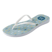 Künstlerischer Wald ⎥ Monogramm Flip Flops Badesandalen (Schrägansicht)