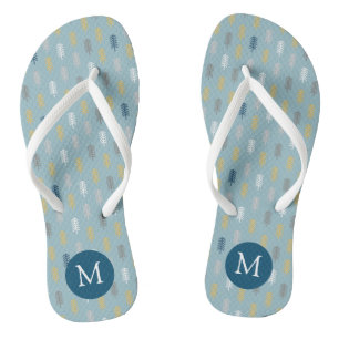 Künstlerischer Wald ⎥ Monogramm Flip Flops Badesandalen