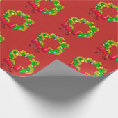 Künstlerischer WeihnachtsWreath - Personalizable Geschenkpapier (Ecke)