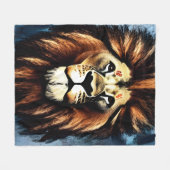 Künstlerischer Wilder Afrikanische Löwe Fleecedecke (Vorderseite (Horizontal))