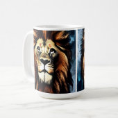 Künstlerischer Wilder Afrikanische Löwe Kaffeetasse (Vorderseite Links)