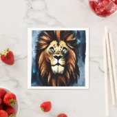 Künstlerischer Wilder Afrikanische Löwe Serviette (Beispiel)
