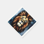 Künstlerischer Wilder Afrikanische Löwe Serviette (Ecke)