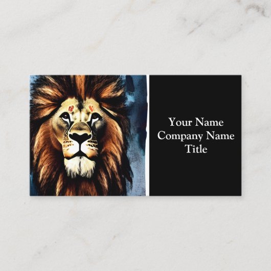Künstlerischer Wilder Afrikanische Löwe Visitenkarte (Vorderseite)