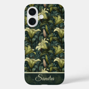 Künstlerisches Abschlussgeschenk Lilien Floral Maß iPhone 16 Hülle