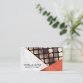 künstlerisches Abstrakt | Leder | Metallmuster Visitenkarte (Stehend Vorderseite)