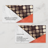 künstlerisches Abstrakt | Leder | Metallmuster Visitenkarte (Vorne/Hinten)