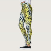 Künstlerisches Abstraktes gelbes Gradient Leopard Leggings (Links)
