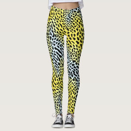 Künstlerisches Abstraktes gelbes Gradient Leopard  Leggings