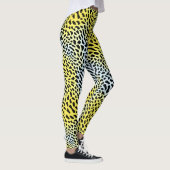 Künstlerisches Abstraktes gelbes Gradient Leopard Leggings (Rechts)