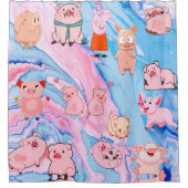 Künstlerisches Abstraktes Schweinefleisch Duschvorhang (Vorderseite)