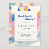 Künstlerisches Abstraktes Wasserbad Lido di Lugano Einladung (Vorne/Hinten)