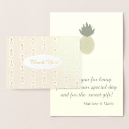 Künstlerisches Ananas Muster Gold Foil Danke Karte
