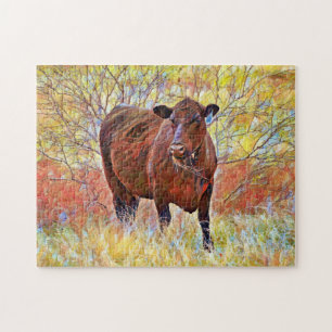 Künstlerisches Angus Kuh Art Colorful Puzzle