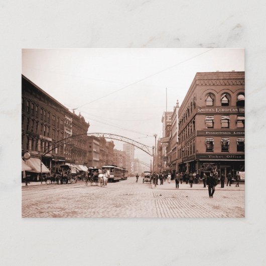 Künstlerisches antikes Foto High Street Columbus O Postkarte (Vorderseite)