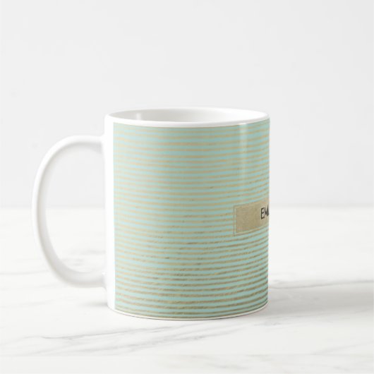 KÜNSTLERISCHES AQUA SILVER SKETCH STRIPED LINE PAT KAFFEETASSE (Links)