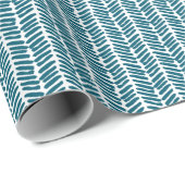 Künstlerisches Aquamarines blaues Weiß Zigzag Stri Geschenkpapier (Rolleneckpunkt)