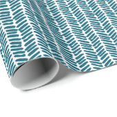 Künstlerisches Aquamarines blaues Weiß Zigzag Stri Geschenkpapier (Rolleneckpunkt)