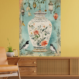 Künstlerisches Aquarell einer antiken dekorativen Poster