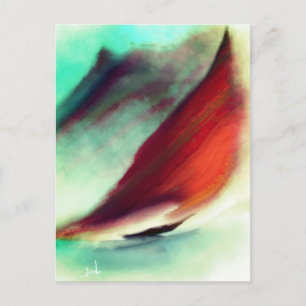 Künstlerisches Aquarell Vintage Boot   Postkarte