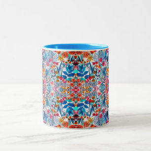 Künstlerisches Aquarell Wildblume Zweifarbige Tasse