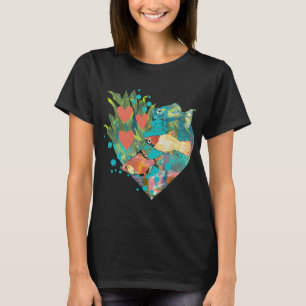 Künstlerisches Aquarium Heiliges Herz Tropischer F T-Shirt
