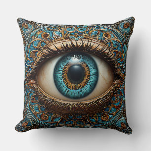 Künstlerisches Auge mit aufwendigen und ornamental Kissen