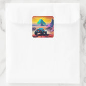 Künstlerisches Auto Quadratischer Aufkleber (Tasche)