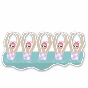 Künstlerisches Baden   Künstlerische Schwimmillust Aufkleber