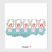 Künstlerisches Baden | Künstlerische Schwimmillust Aufkleber (Blatt)