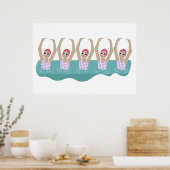 Künstlerisches Baden | Künstlerische Schwimmillust Poster (Küche)