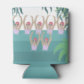 Künstlerisches Baden | Synchro Schwimmbad tropisch Dosenkühler (Rückseite)