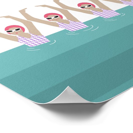 Künstlerisches Baden | Synchro Swimming Design Art Poster (Ecke)
