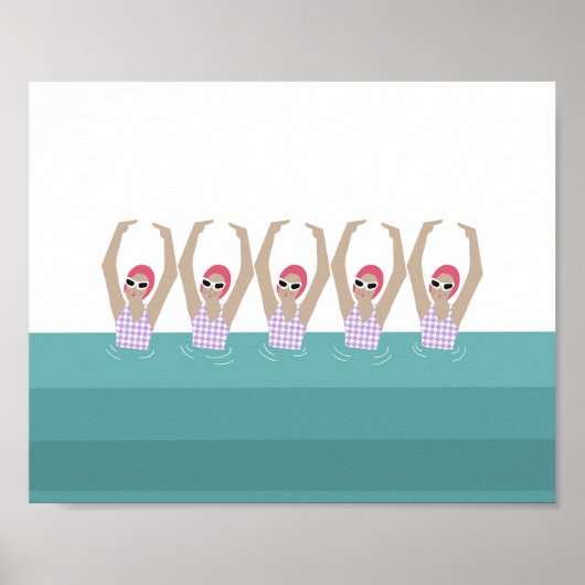 Künstlerisches Baden | Synchro Swimming Design Art Poster (Vorne)